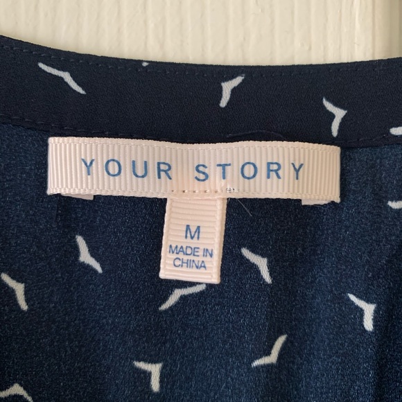 Cute blue dress with draw string waist - Picture 2 of 3